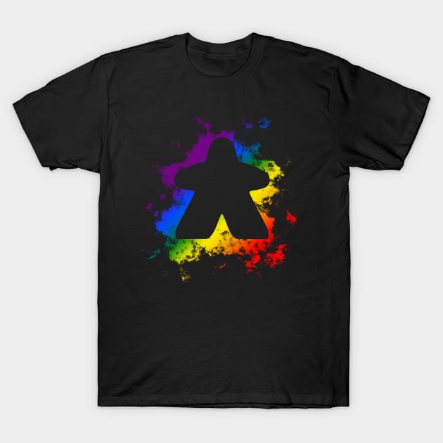 Meeple Splash - Rainbow T-Shirt by Jobby